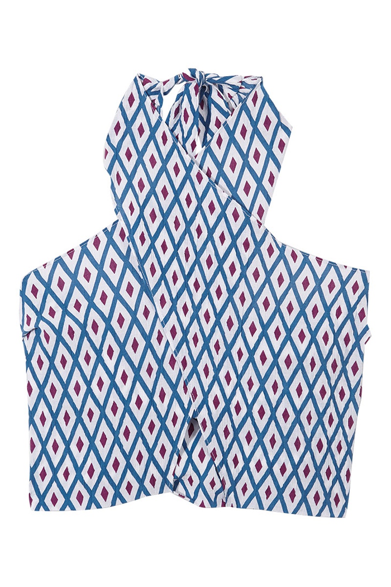 Crop top Vert et blanc