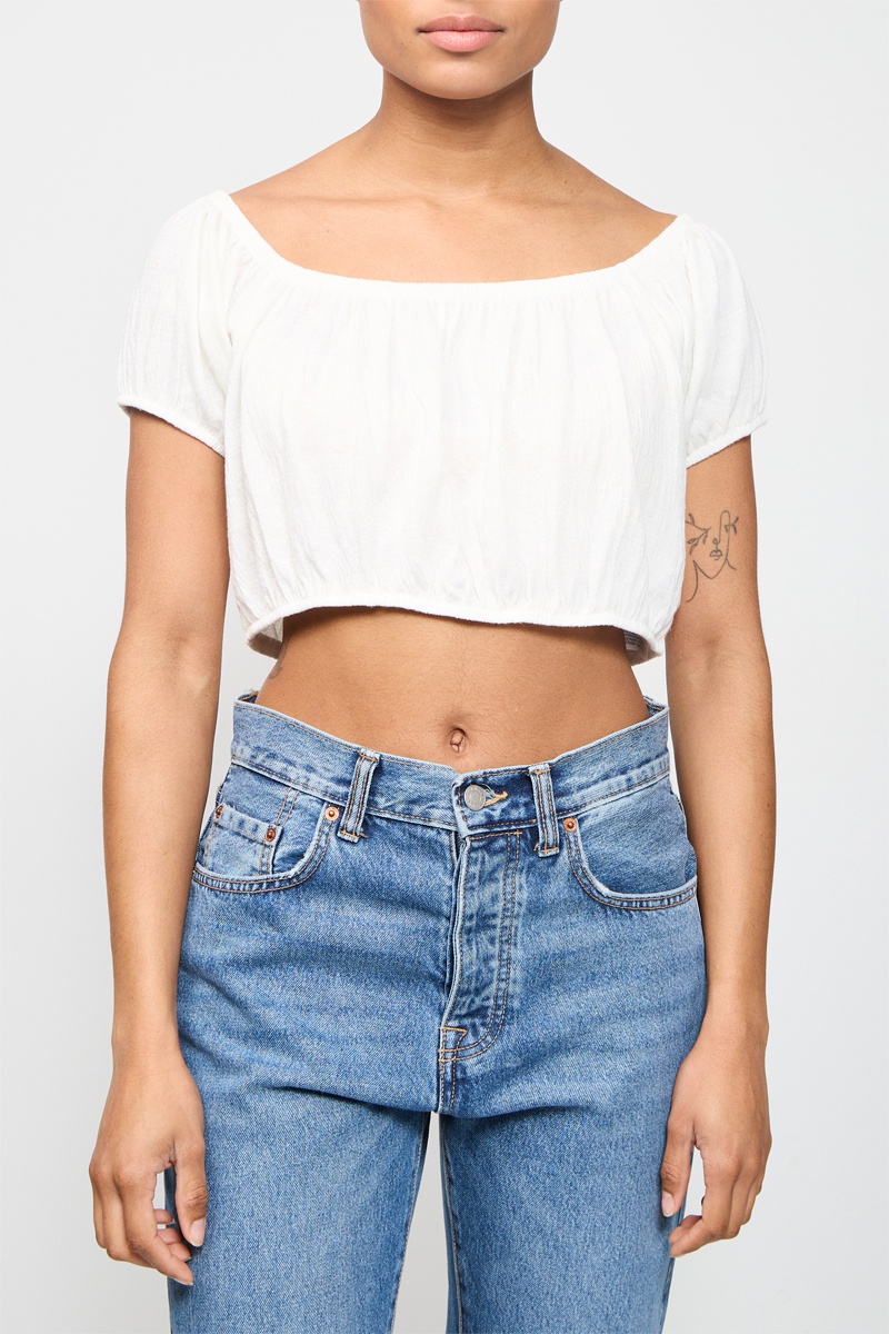 Crop-top Ecru