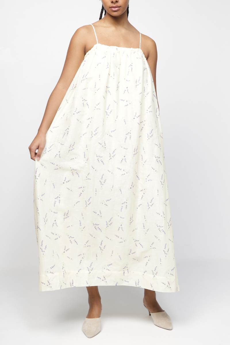 Robe droite en lin - Beige