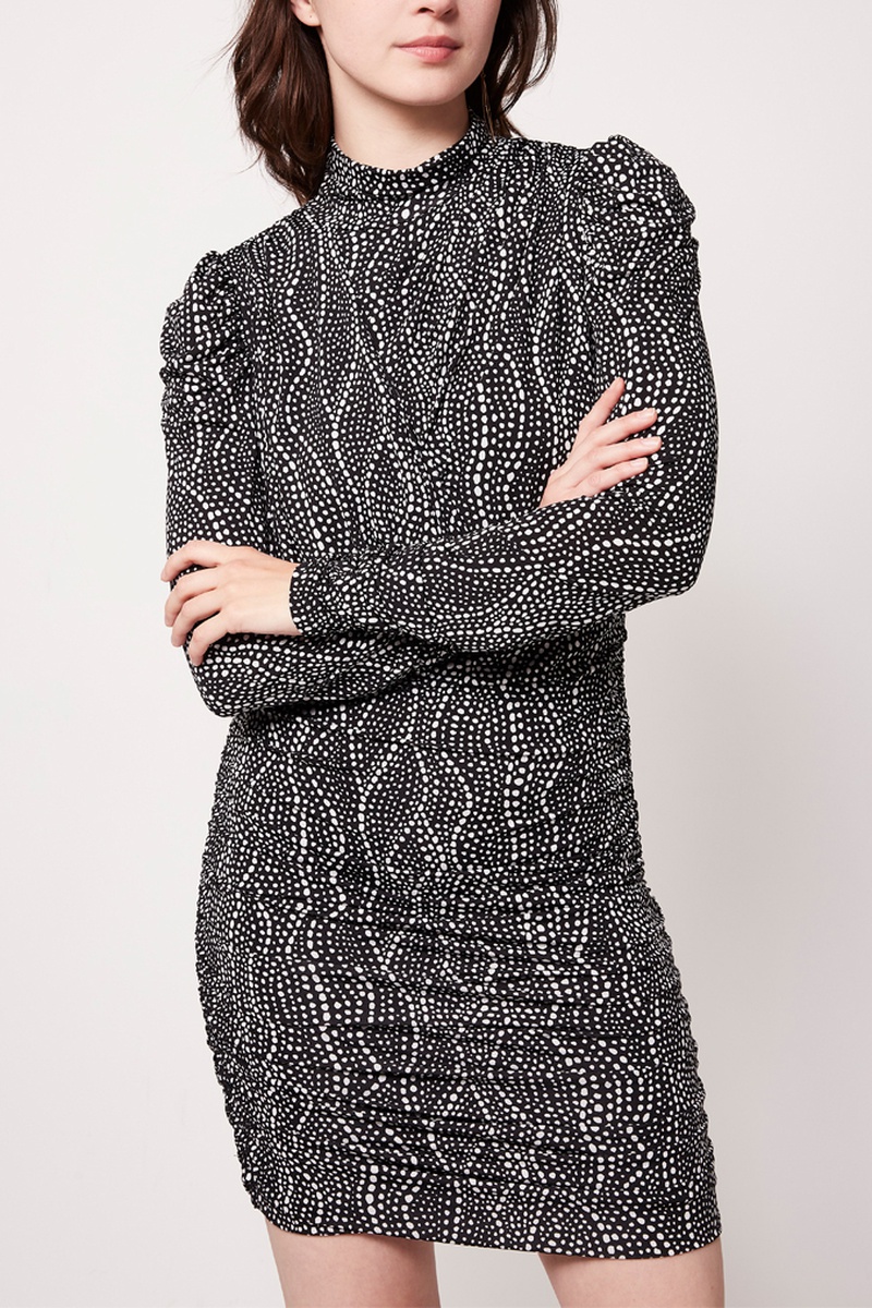 Robe drapée - Noir et blanc