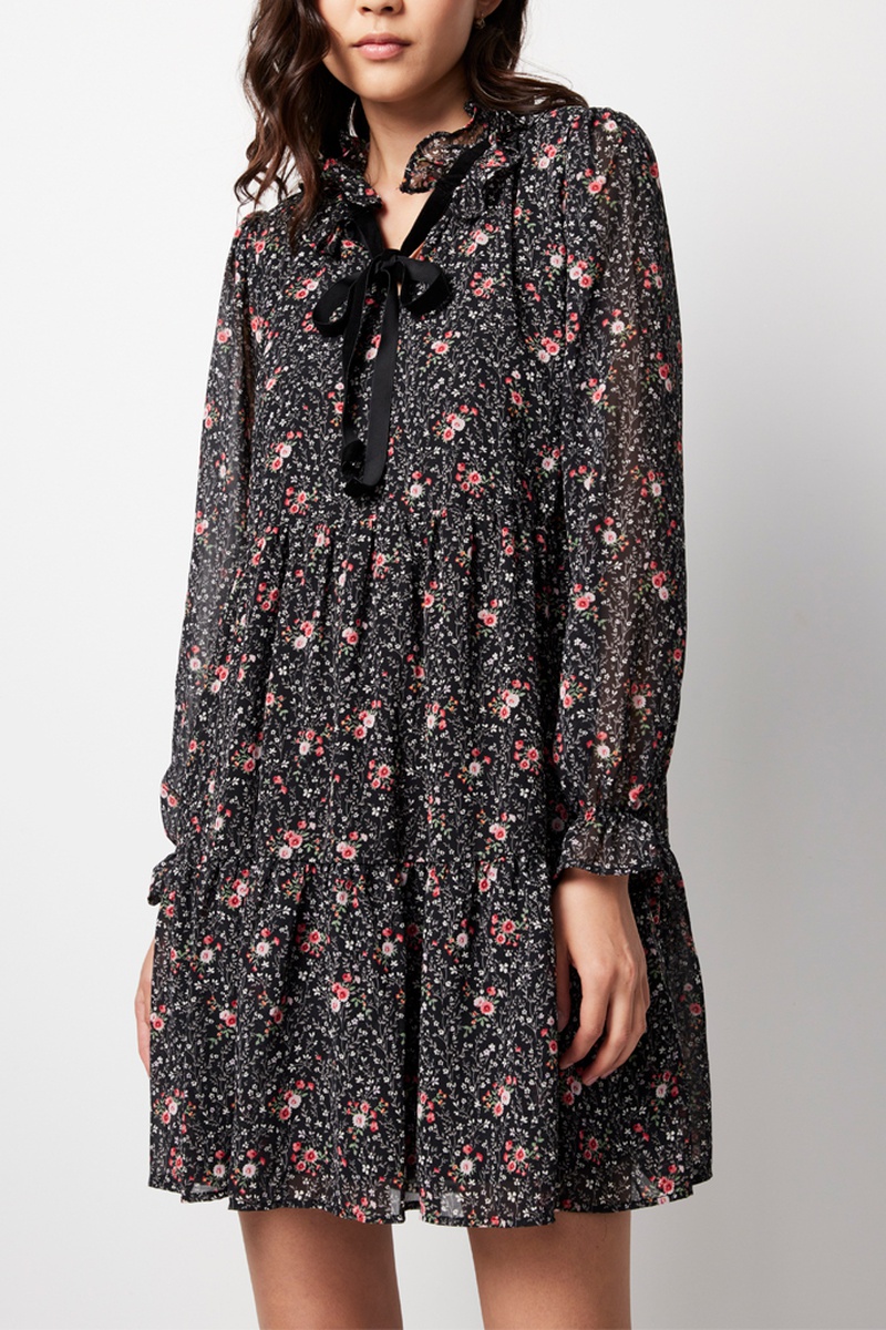 Robe patineuse - Noir et écru