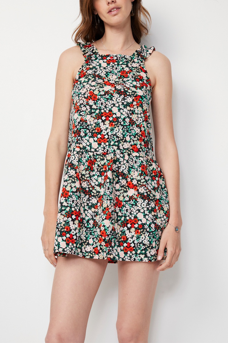 Robe droite - Noir et rouge