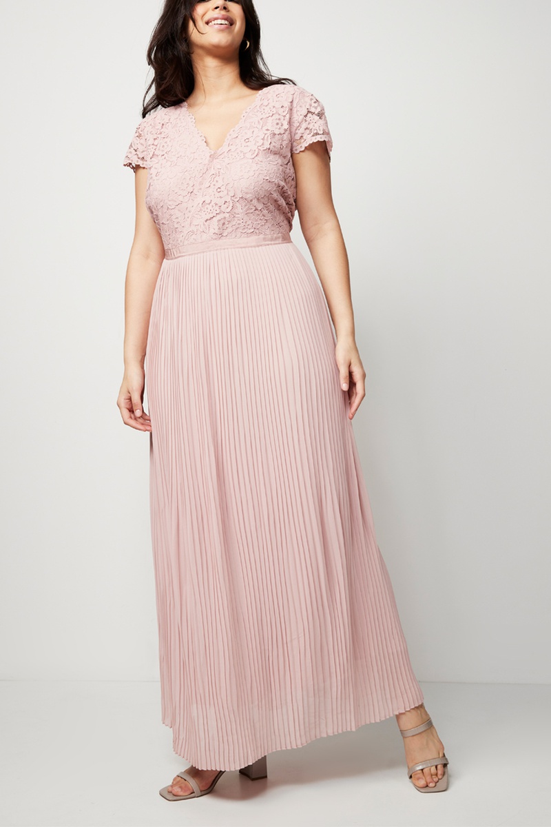 Robe bi-matière - Rose