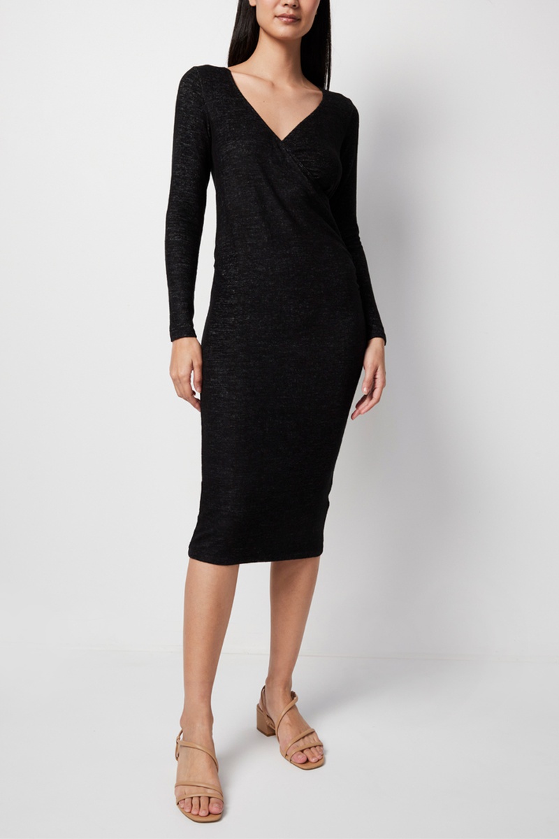 Robe fourreau - Gris foncé chiné