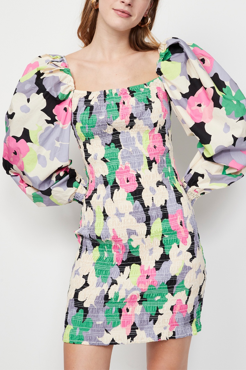 Robe fourreau - Noir et rose