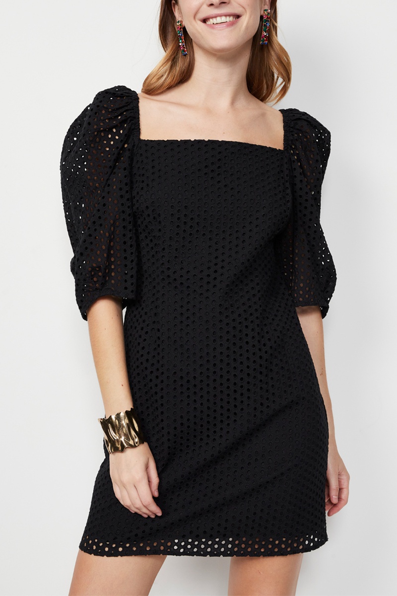 Robe en broderie anglaise - Noir