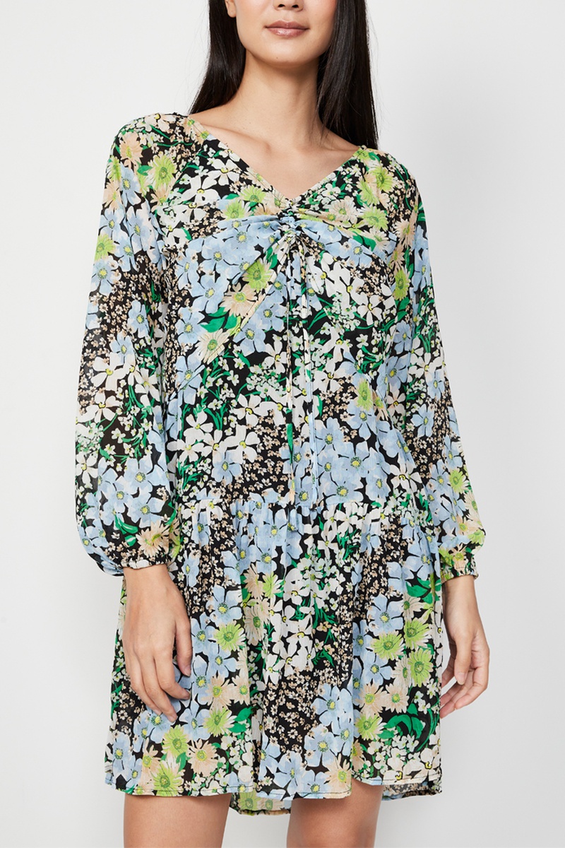 Robe patineuse - Bleu et vert