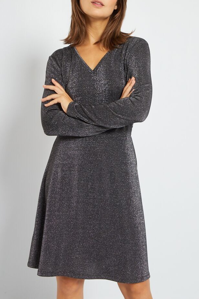 Robe patineuse Gris foncé chiné