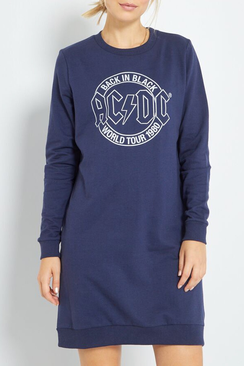 Robe sweat AC/DC Bleu marine