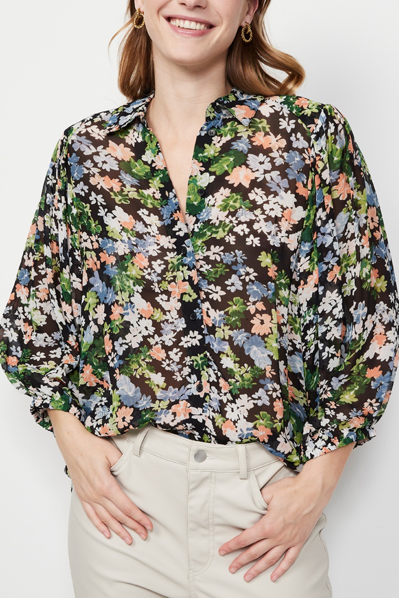 Chemisier - Orange et noir