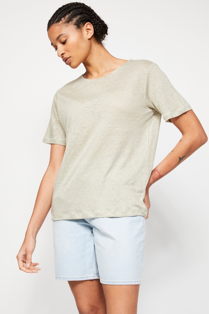 T-shirt en lin - Kaki