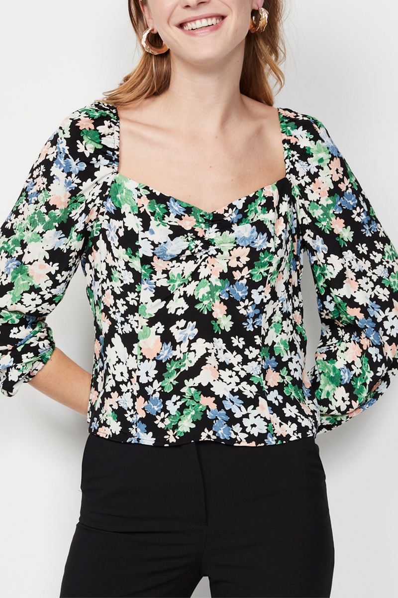 Blouse - Noir et vert