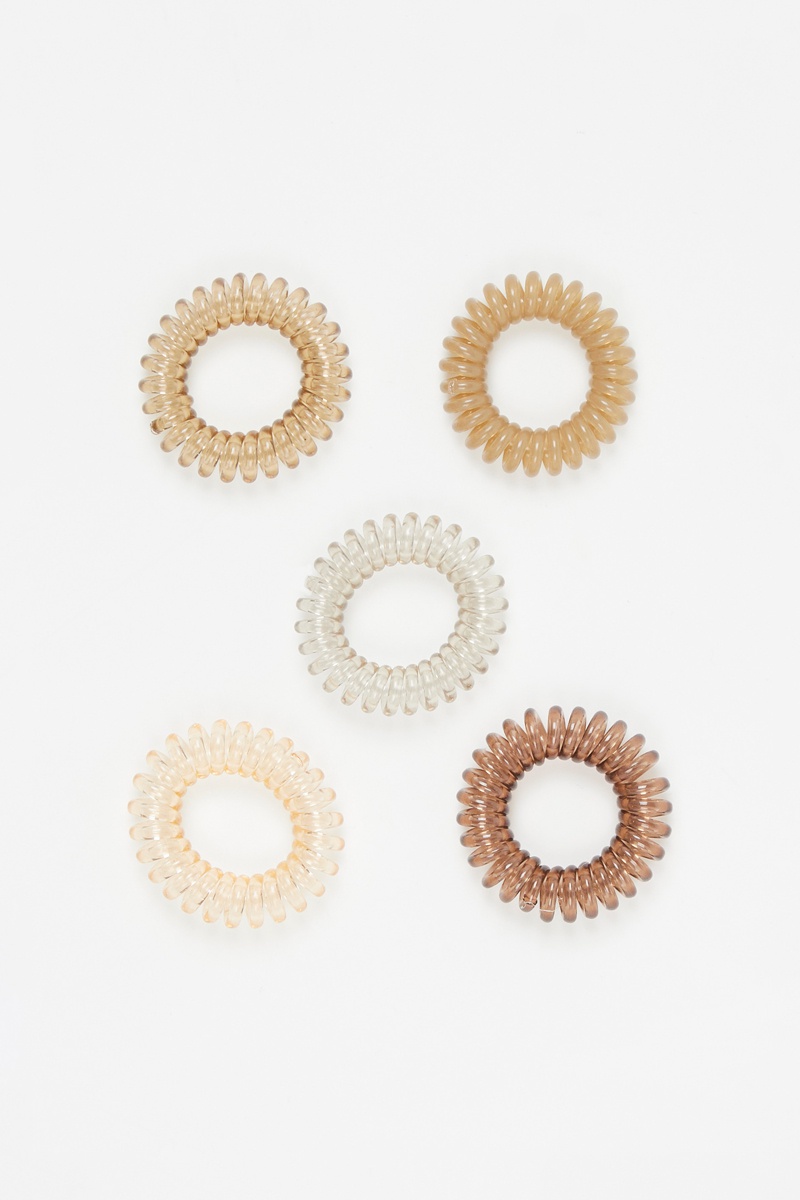 5 élastiques à cheveux spirale - Beige
