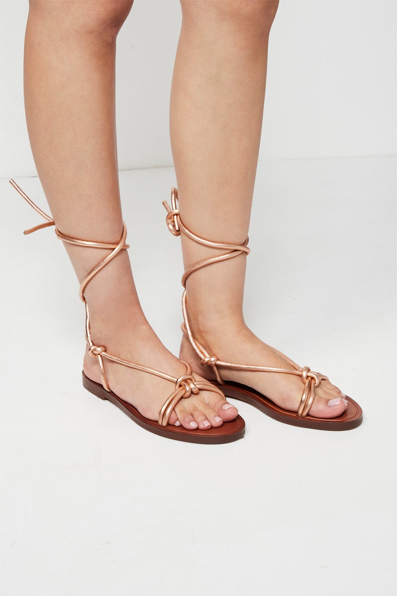 Sandales en cuir - Doré