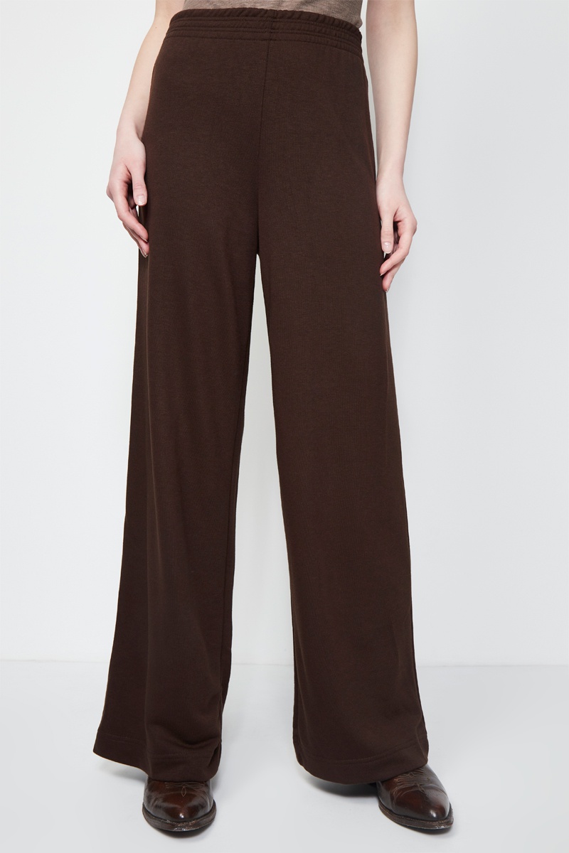 Pantalon wide legs - Marron