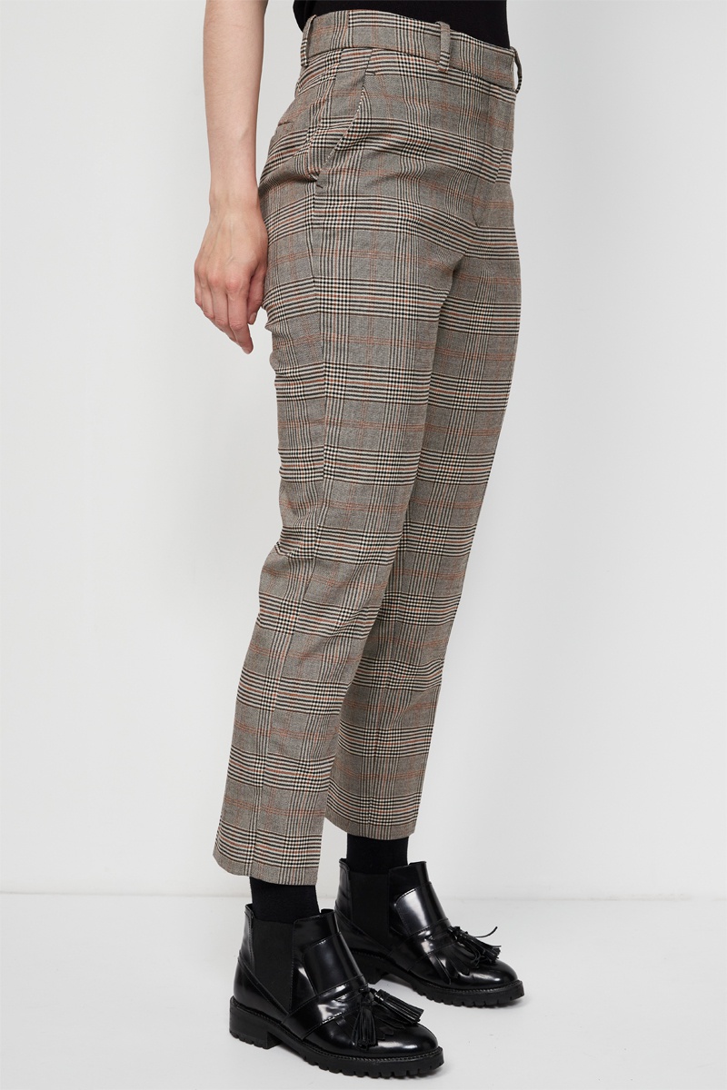 Pantalon droit taille haute Gris