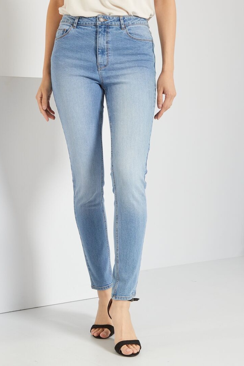 Jean slim taille haute Ciel