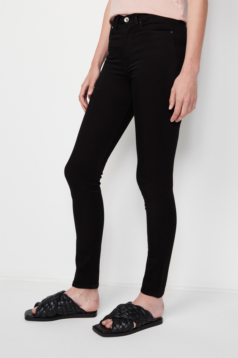Jean skinny taille haute - Noir
