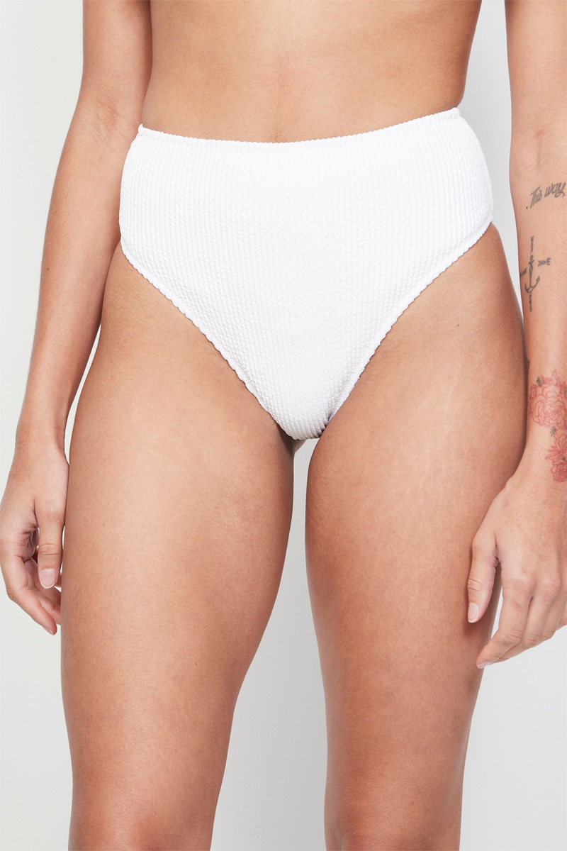 Bas de maillot taille haute Blanc