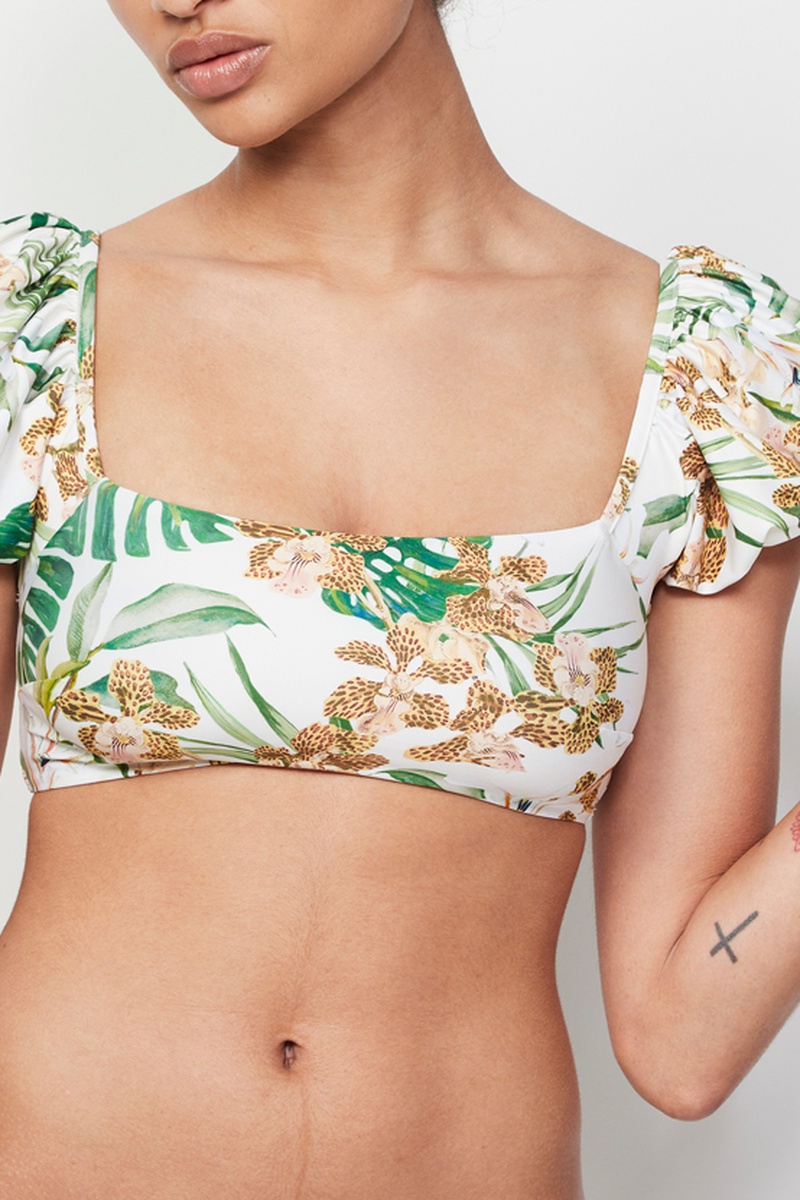 Crop top de bain Blanc