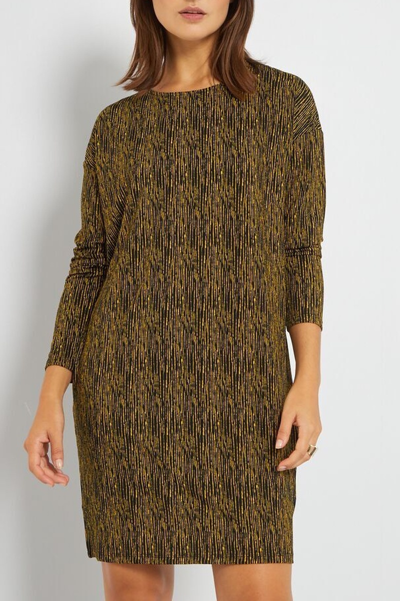 Robe droite Noir et jaune