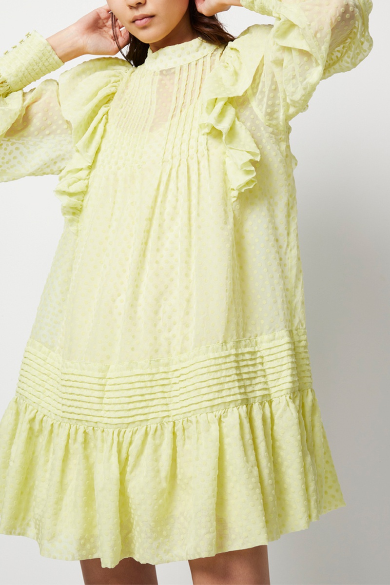 Robe taille basse - Jaune