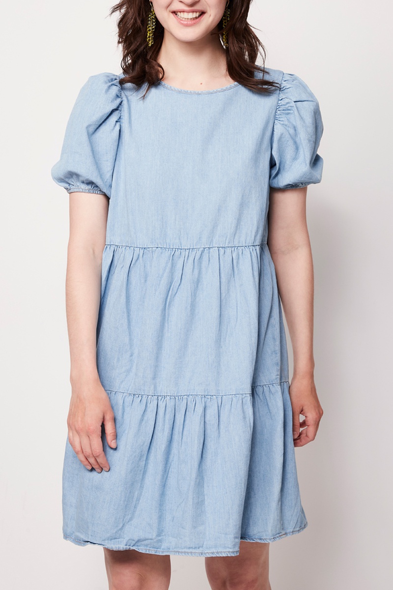 Robe patineuse en jean - Ciel