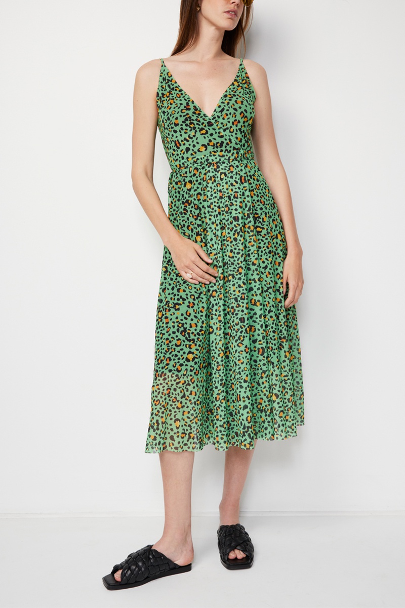 Robe portefeuille - Vert et noir