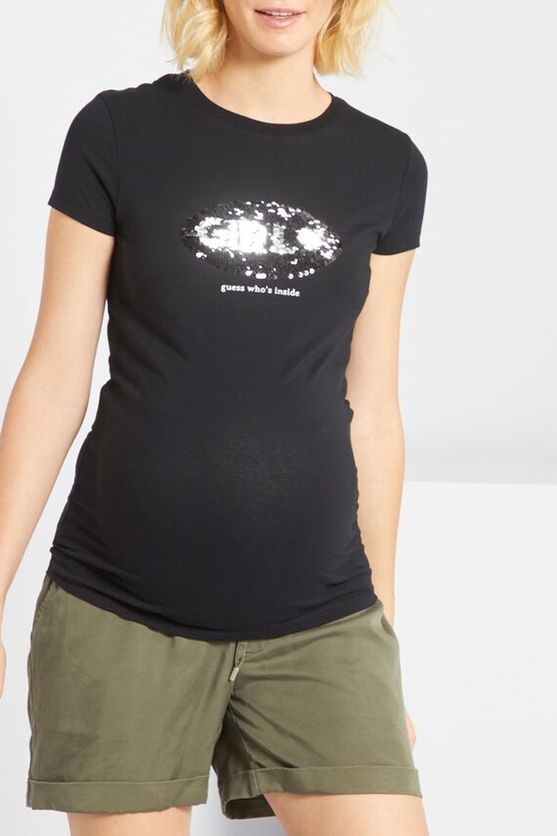 T-shirt de maternité Noir