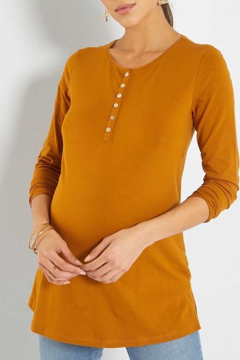 T-shirt de maternité Moutarde