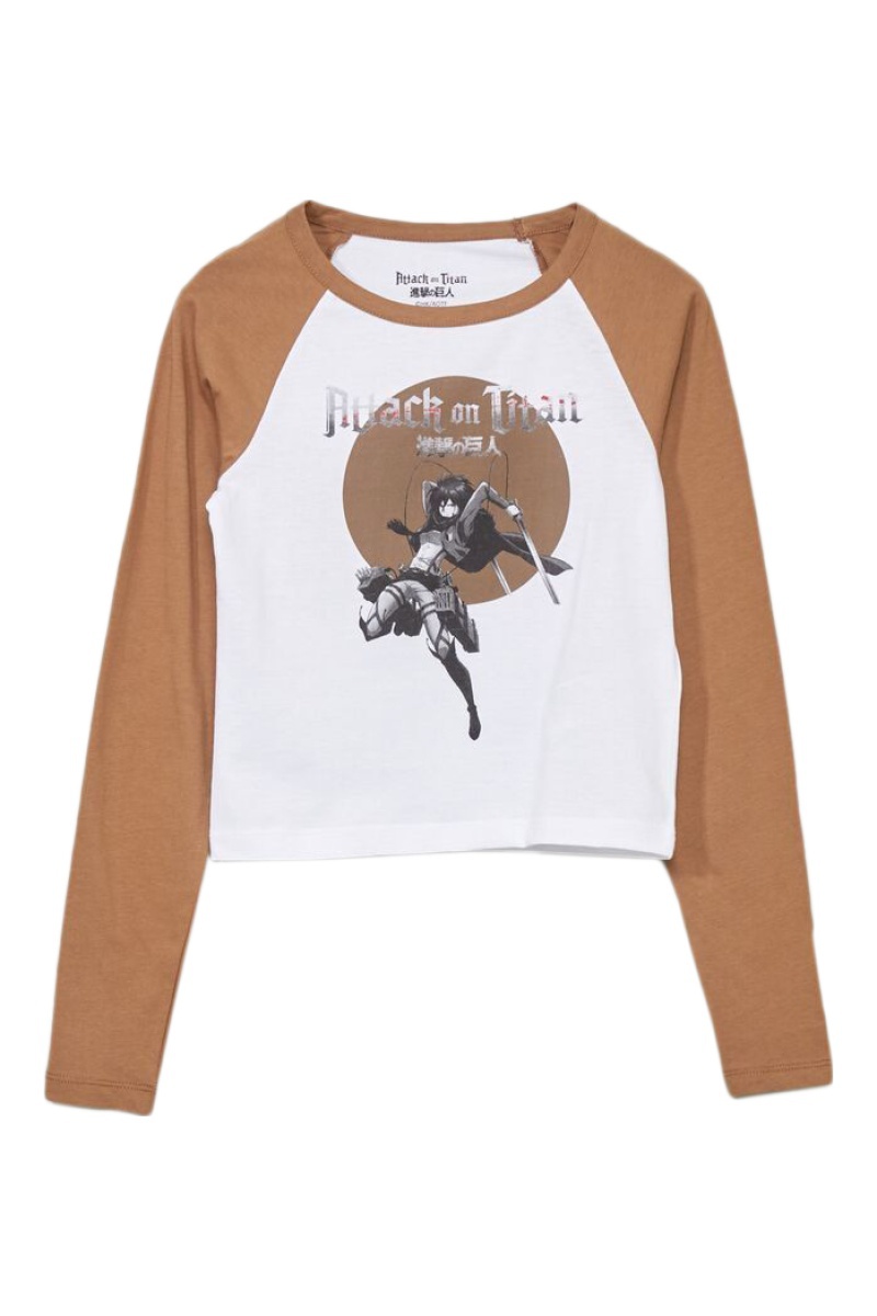 T-shirt Attaque des Titans Blanc