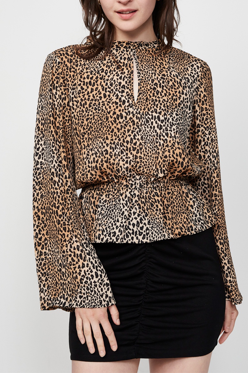 Blouse - Beige et noir