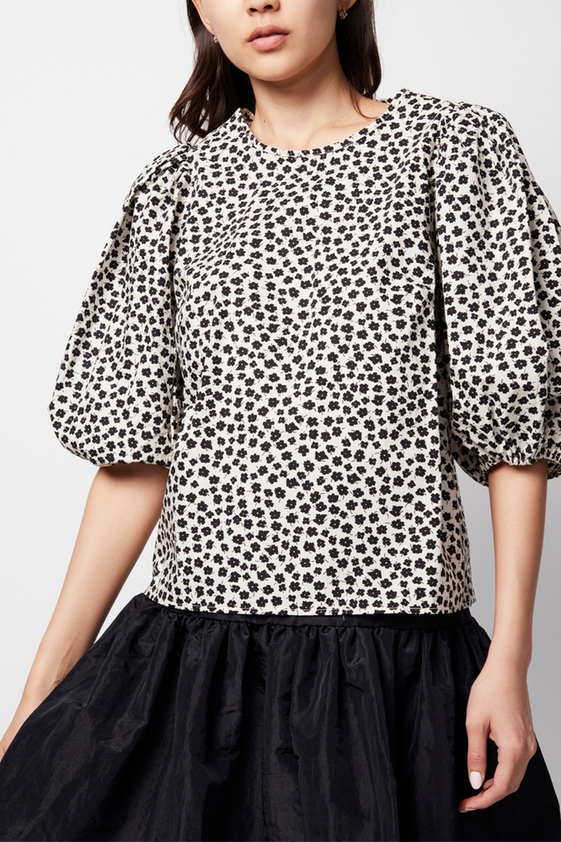 Blouse - Beige et noir