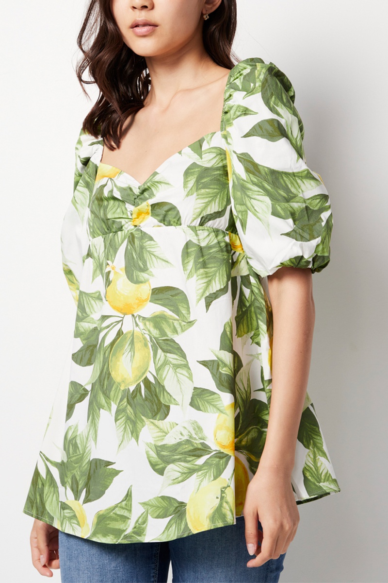 Blouse - Blanc et vert