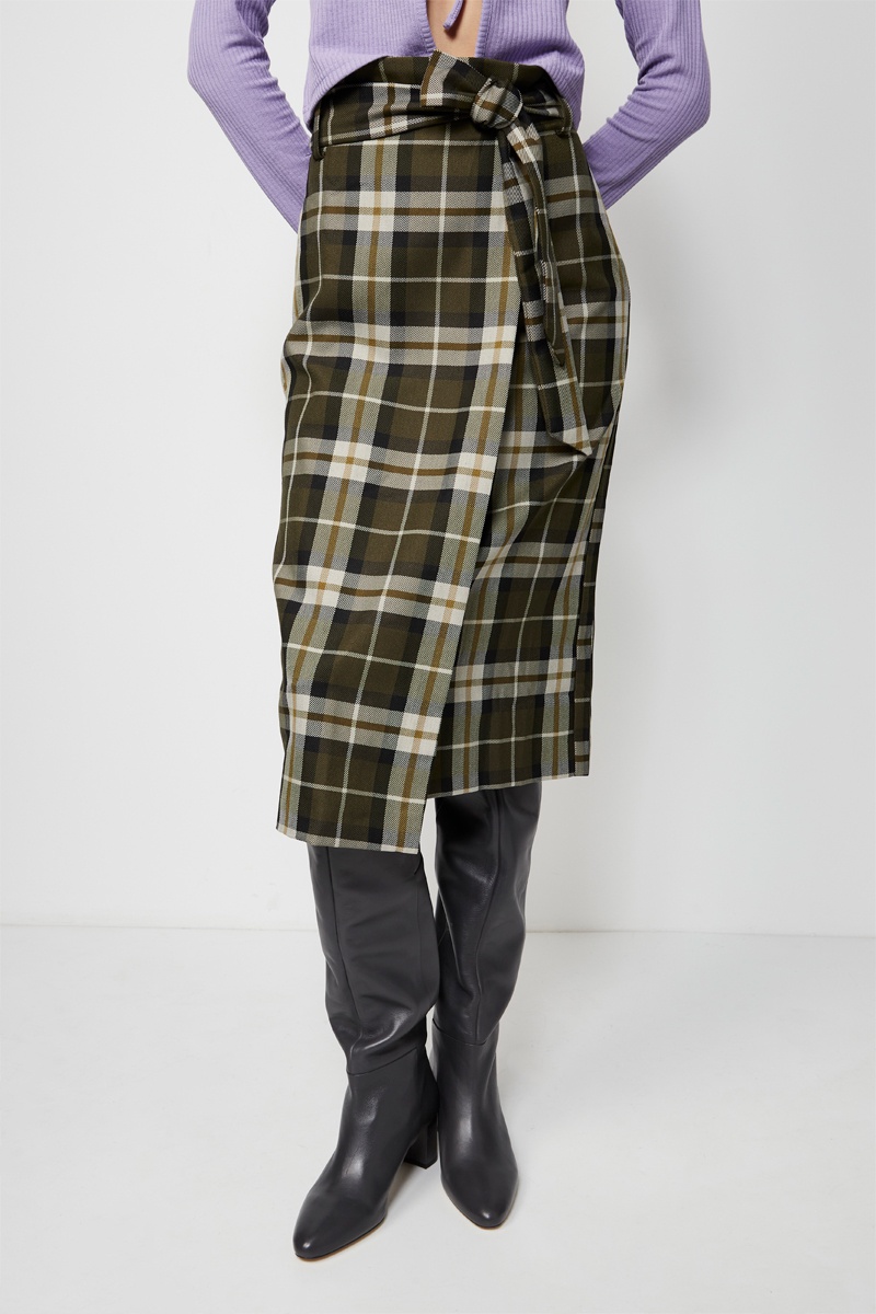 Jupe portefeuille - Kaki