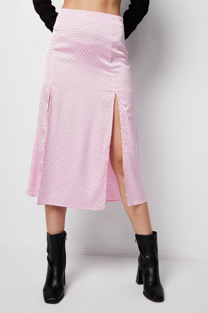 Jupe midi taille haute - Rose