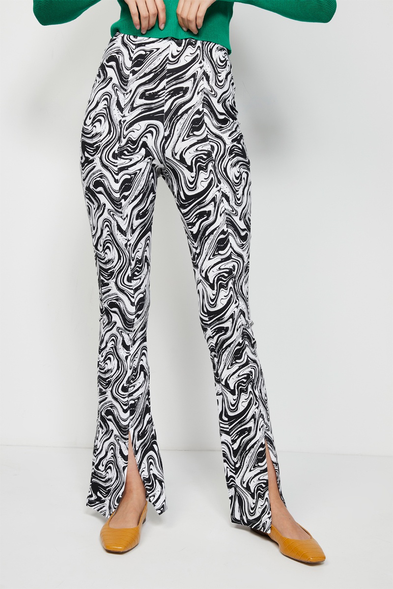 Pantalon bootcut taille haute - Blanc