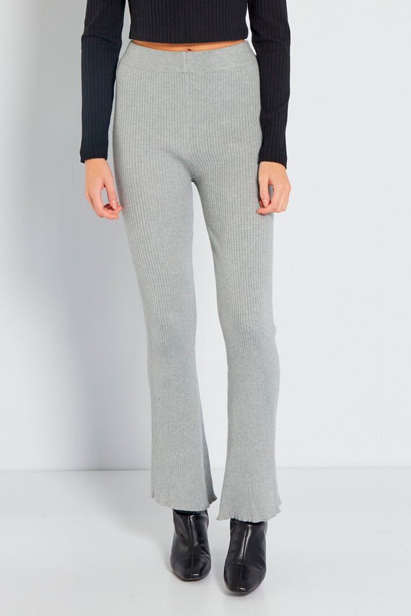 Pantalon bootcut Gris chiné