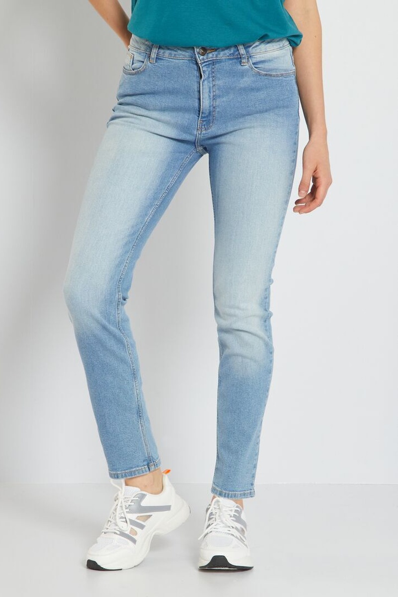 Jean droit taille haute Ciel