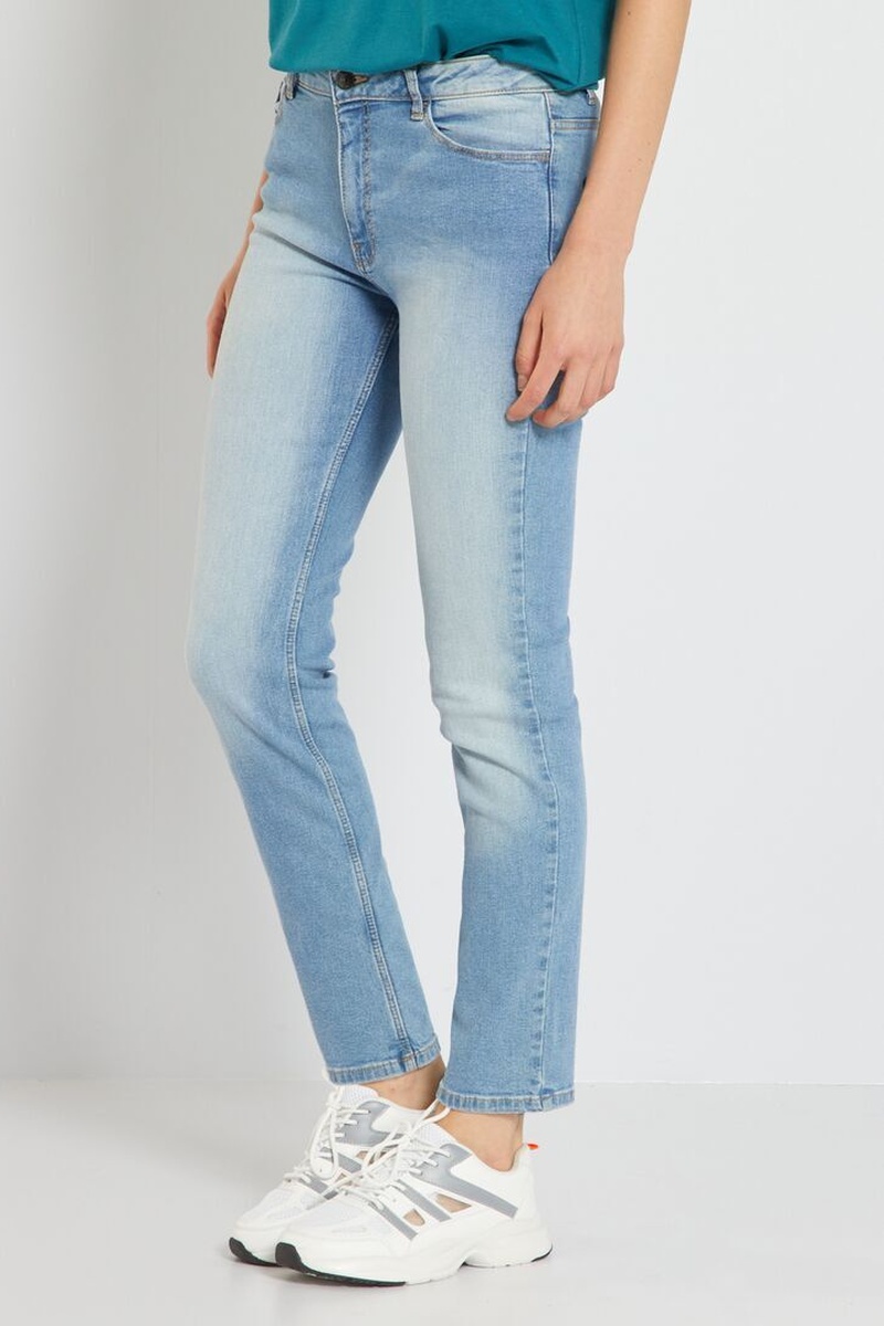 Jean droit taille haute Ciel