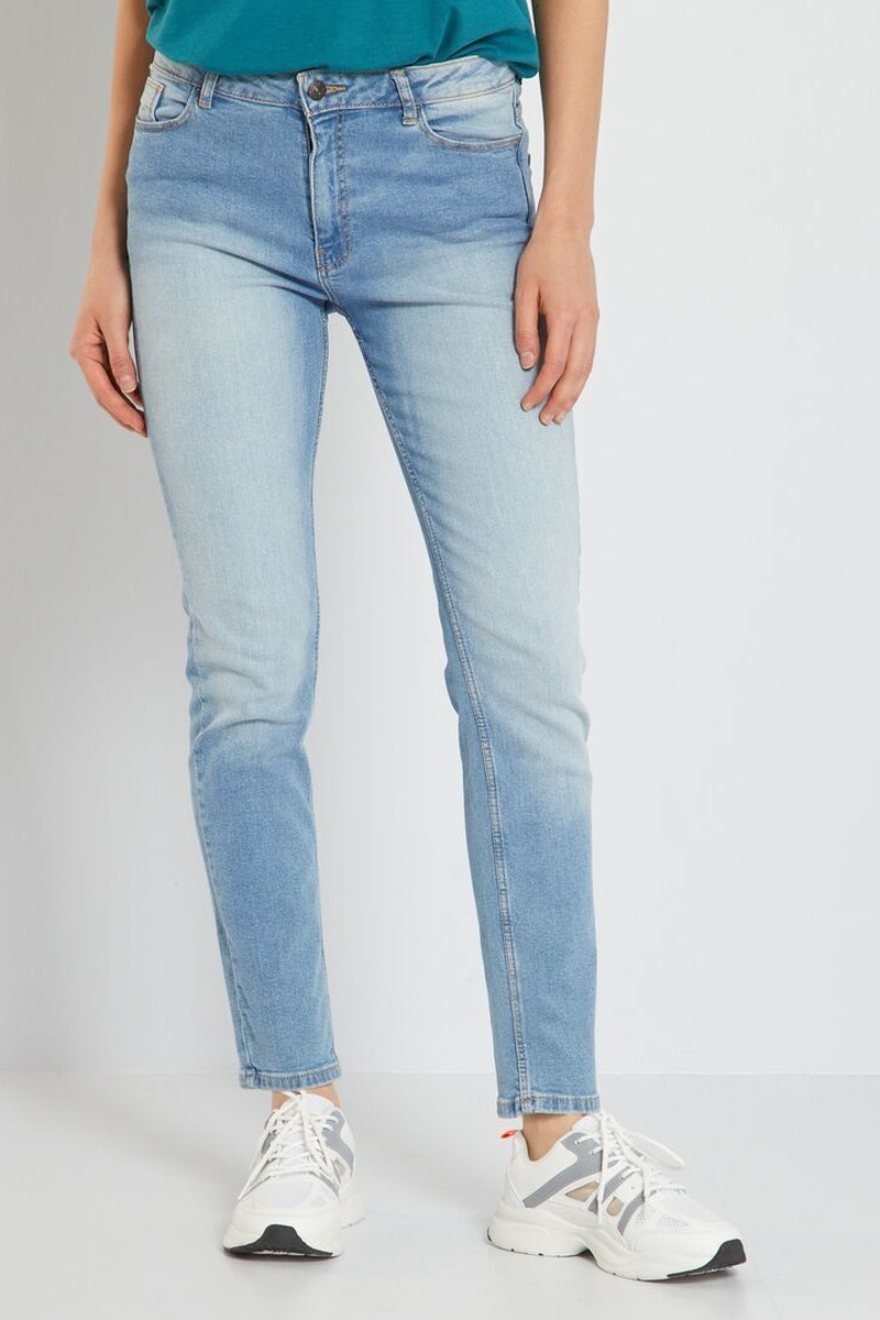 Jean droit taille haute Ciel