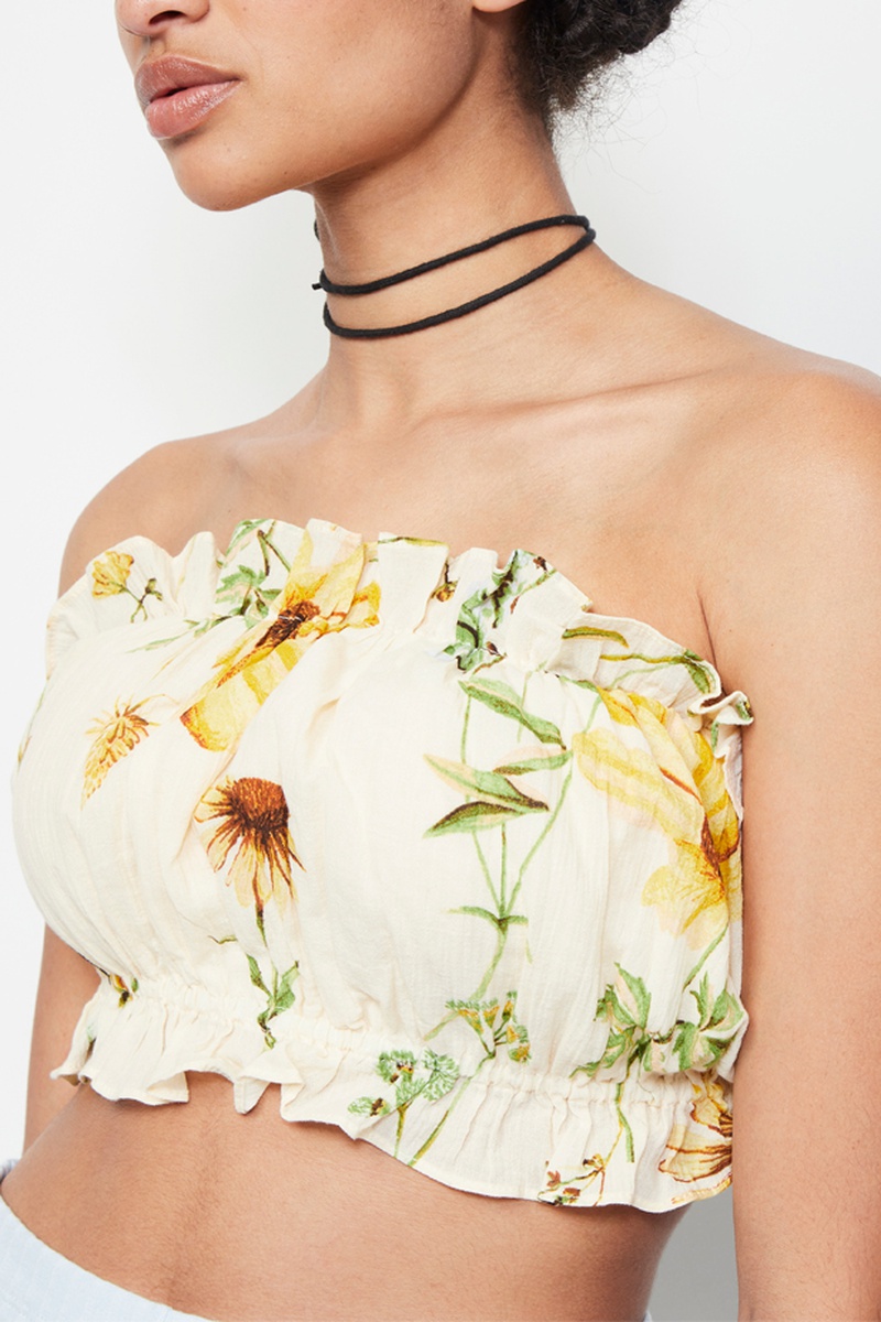 Crop top bustier - Jaune