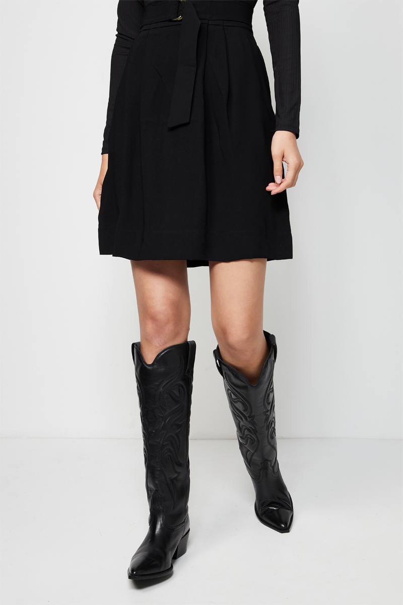 Jupe droite taille haute - Noir