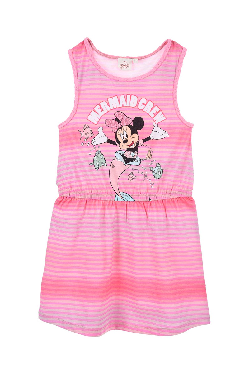 Robe en coton biologique Minnie Disney - Rose et fuchsia