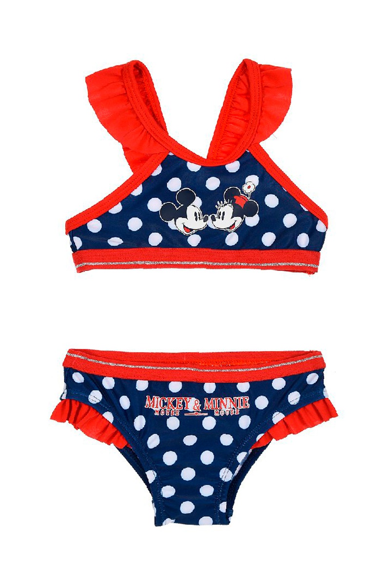 Maillot 2 pièces Mickey et Minnie Disney Bleu marine et rouge