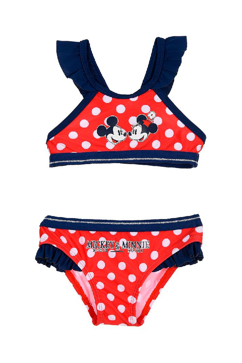 Maillot 2 pièces Mickey et Minnie Disney Rouge et bleu marine