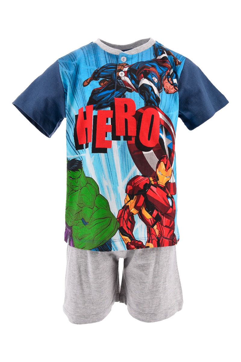 Pyjama Avengers Marvel Bleu clair et gris chiné