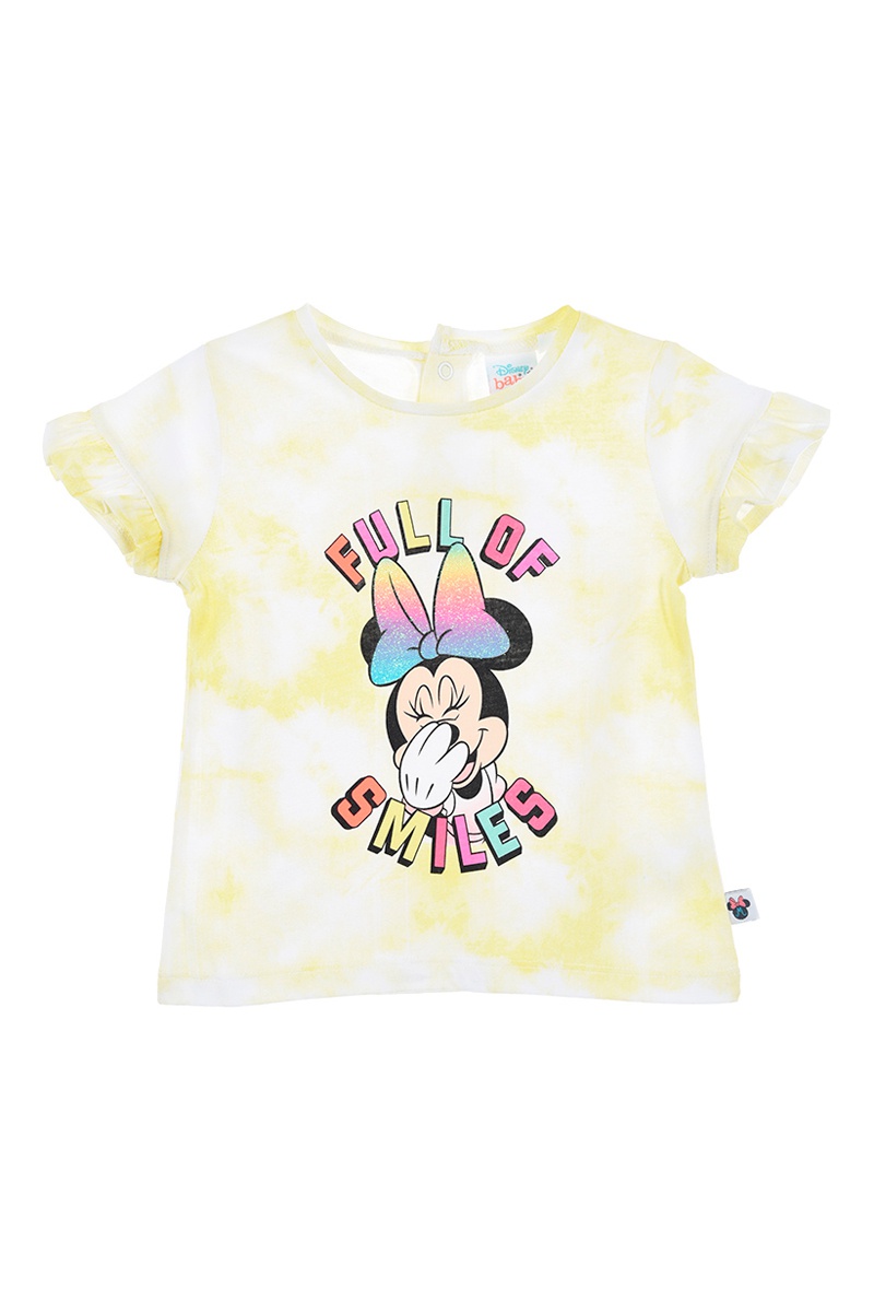 T-shirt tie and dye Minnie Disney Jaune et blanc
