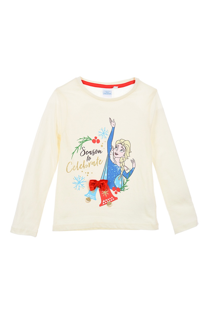 T-shirt Elsa La Reine des Neiges Disney - Ecru