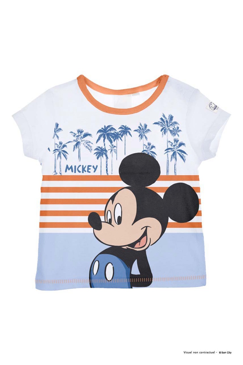 T-shirt en coton biologique Mickey Disney - Blanc
